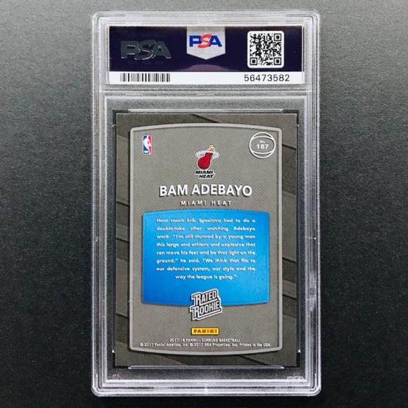 Bam Adebayo RC - 2017-18 Donruss #187 PSA 9 - Picture 2 of 3
